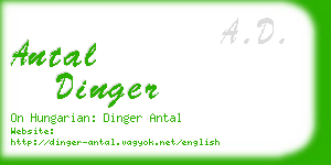 antal dinger business card